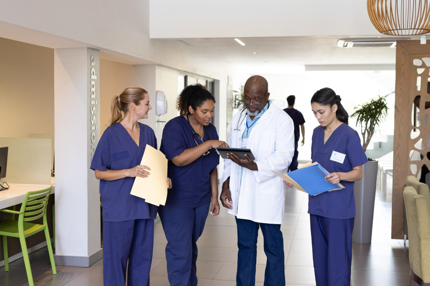 group of healthcare workers collaborating