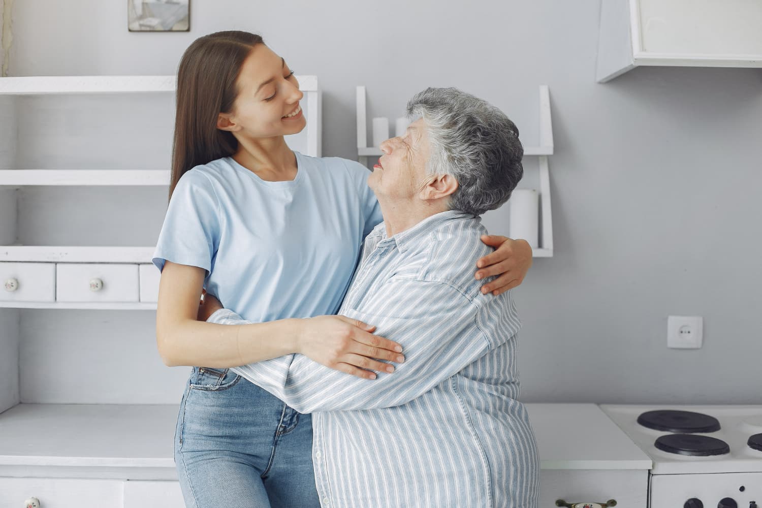 family members hugging each other