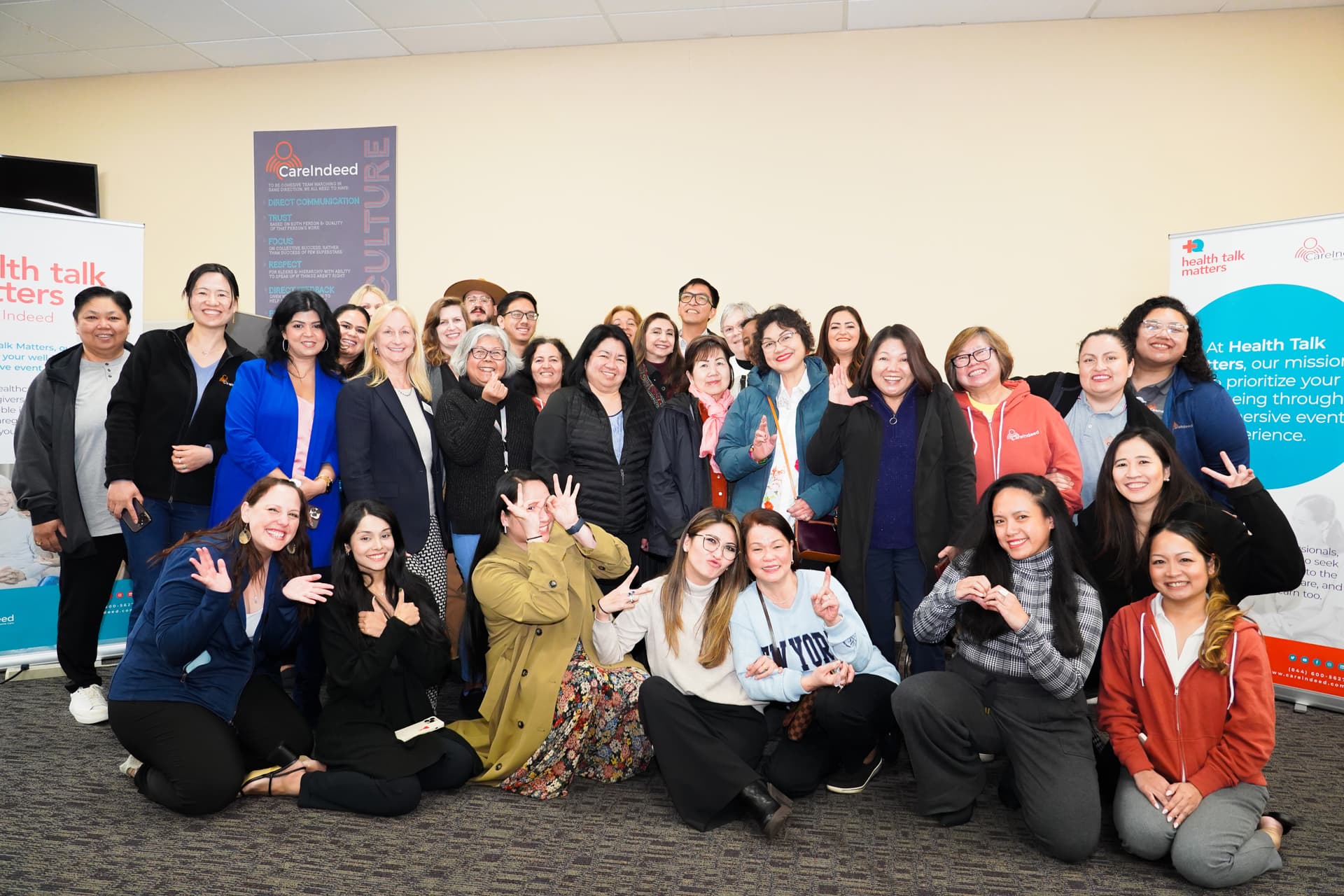 Care Indeed team members at a company event